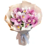 Букет из 11 орхидей нежный микс