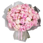 Букет из 51 розового пиона