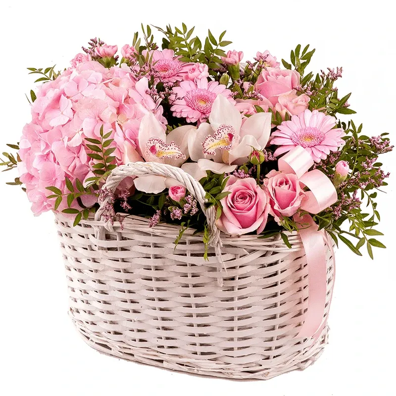Корзина с цветами Ласковое лето